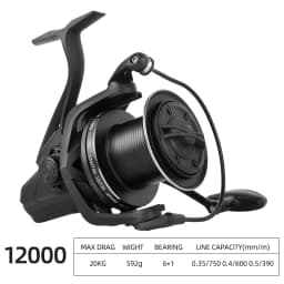 Drag 20KG Big Spinning Fishing Reel 8000-14000 Series Aluminum Alloy Spool Fishing Reel 4.8:1 Baitcasting Reels Reel Fishing