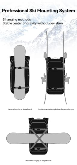 COPOZZ New Multi-Functional Ski Backpack Large Capacity Sports Board Bag Dry Wet Separation Snowboarding Camping Hiking Snow Bag