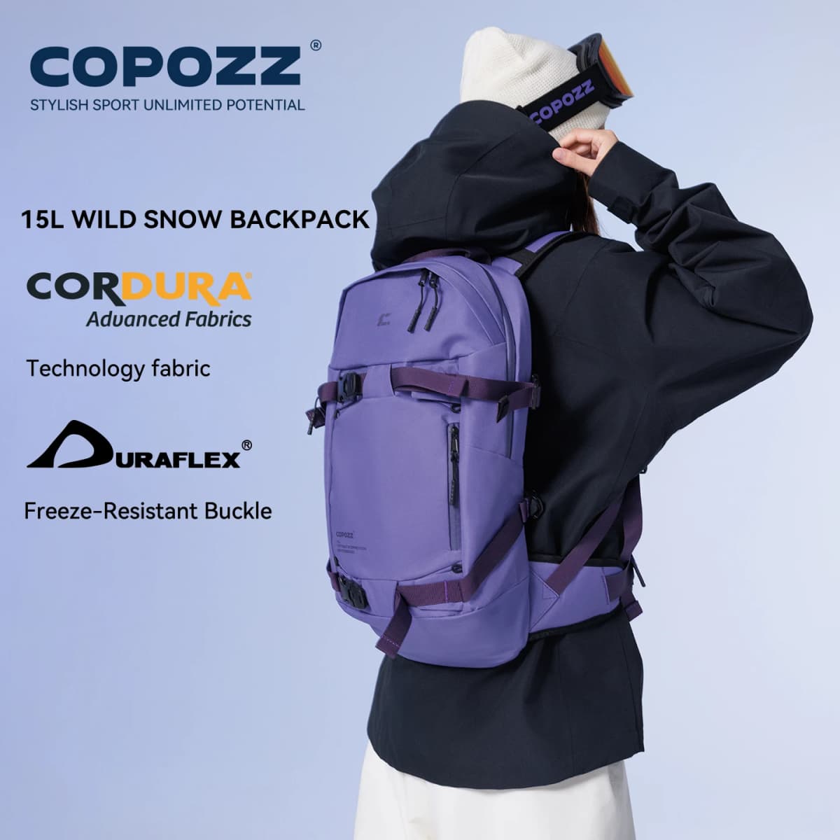 COPOZZ New Multi-Functional Ski Backpack Large Capacity Sports Board Bag Dry Wet Separation Snowboarding Camping Hiking Snow Bag