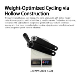 WUZEI Folding Bike Crank Carbon Fiber Crankset 165MM 170MM Road Bicycle Sprocket 24mm Axle 3 Bolts Direct Mount Crank Arm