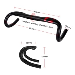 SAGMIT Bicycle Handlebar Reduce Resistance Bent Bar Strengthen Bike Parts With 31.8*420mm Aluminum Alloy Road Bike Handlebar