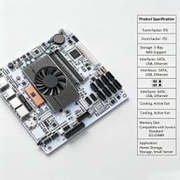 I5-8265UES 8 Bay NAS Motherboard 8 SATA Ports Dual M.2 Slot Support DDR4 RAM Home Storage Server Mainboard