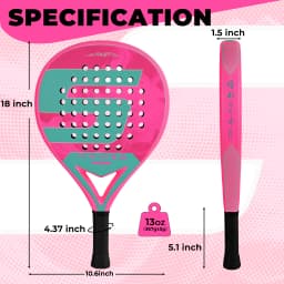 INSUM Padel Racket Carbon Fiber Surface with EVA Memory Flex Foam Core Padel Tennis Racket Lightweight Paddle Racquet