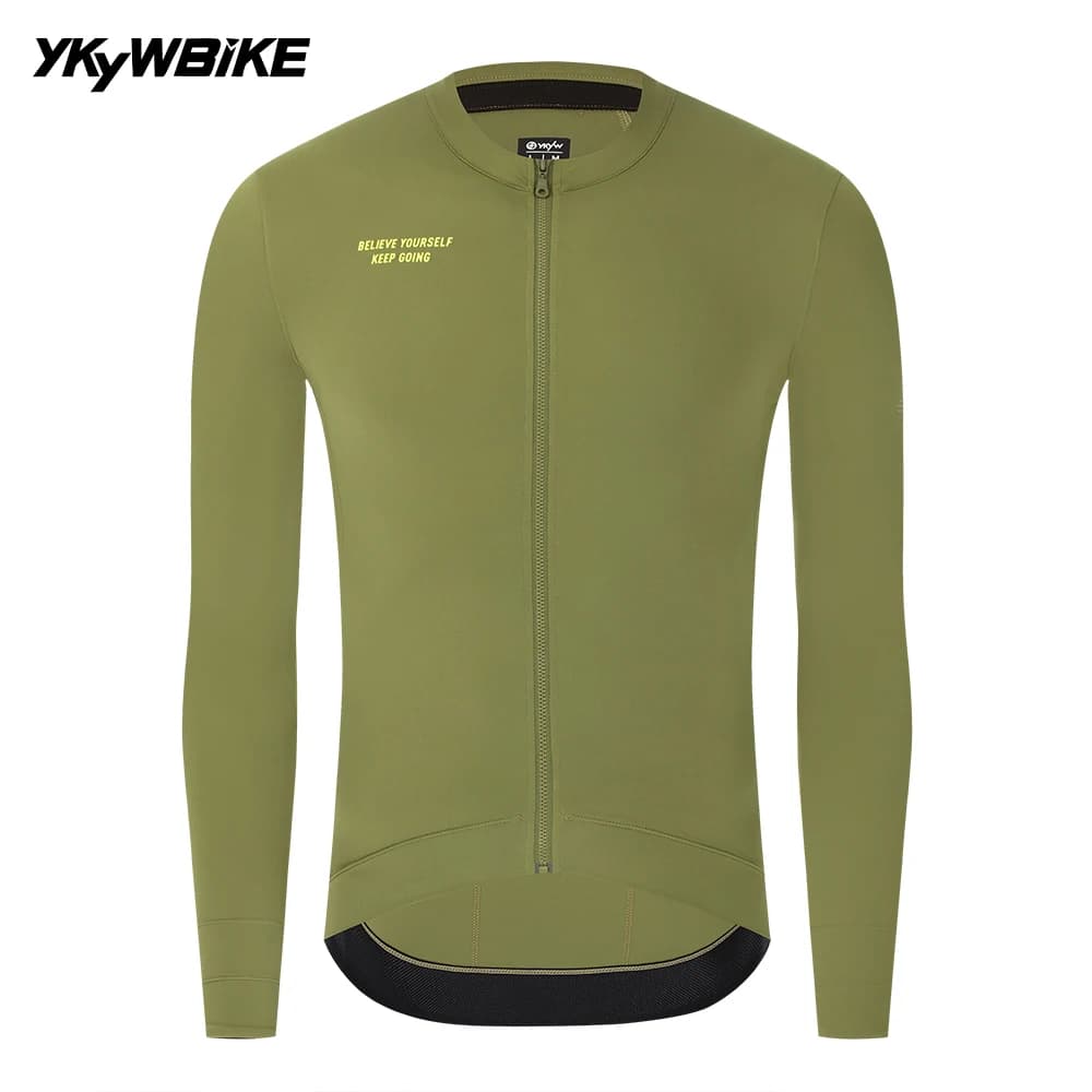 YKYWBIKE 2026 Men Cycling Jersey 15-25°C Long Sleeve Pro Team Bicycle Shirt Breathable Road Bike Clothing MTB Road Bike Jersey