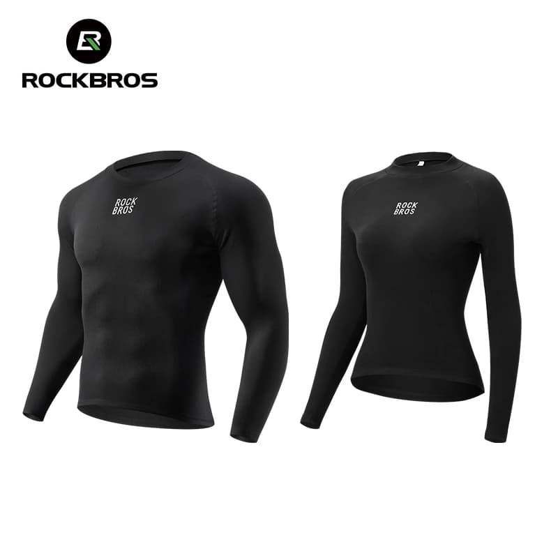ROCKBROS Autumn Winter Cycling Jersey Warm Fleece Thermal Pullover Shirt Outdoor Sports Undershirt Men Women Cycling Clothing