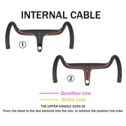 Gold UD Matte Carbon Fiber MTB Bicycle Handlebar Horizontal Handle 380/400/420mm Integrated Internal Wiring Handlebar