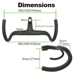 Gold UD Matte Carbon Fiber MTB Bicycle Handlebar Horizontal Handle 380/400/420mm Integrated Internal Wiring Handlebar