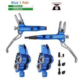 IIIPRO 4 Piston Bike Hydraulic Brake 800/1550MM Left Front Right Rear Bicycle Disc Brake MTB Road Cycling Disc Brake Bike Parts