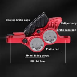 IIIPRO 4 Piston Bike Hydraulic Brake 800/1550MM Left Front Right Rear Bicycle Disc Brake MTB Road Cycling Disc Brake Bike Parts