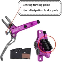 IIIPRO 4 Piston Bike Hydraulic Brake 800/1550MM Left Front Right Rear Bicycle Disc Brake MTB Road Cycling Disc Brake Bike Parts