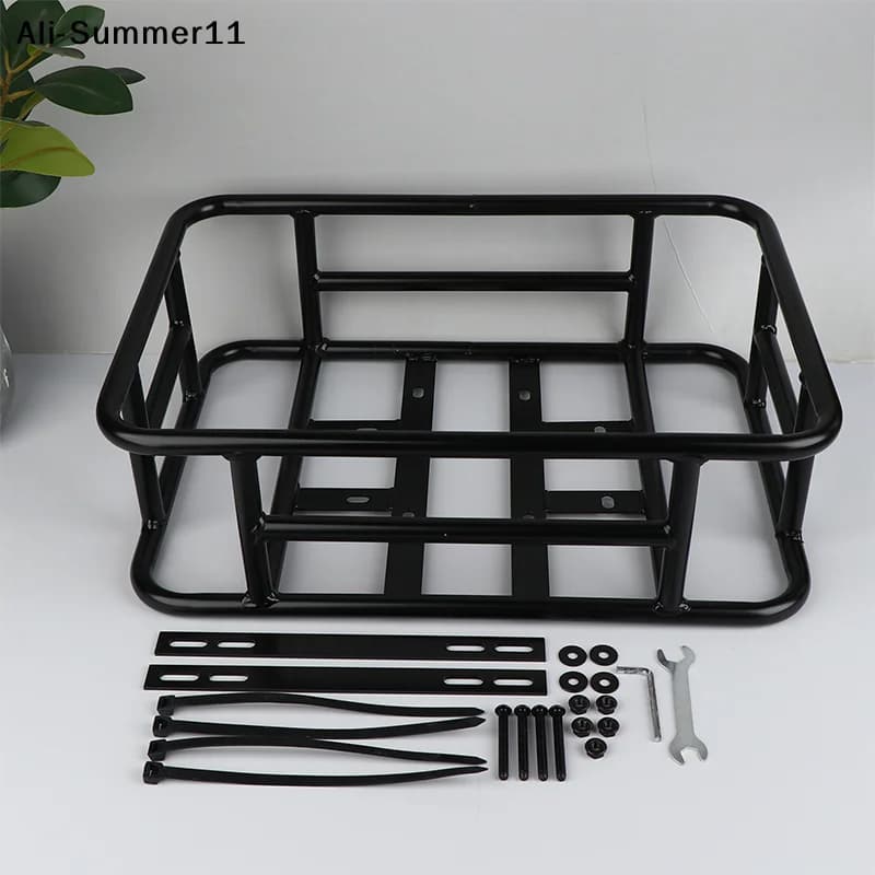 【Wq0】【】Rear Bike Basket Bicycle Cargo Rack Bag Large Capacity E-Bike Basket Bike Baskets Rear Removable Metal Rack For Most Bike