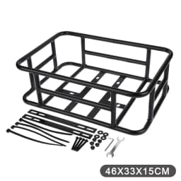 【Wq0】【】Rear Bike Basket Bicycle Cargo Rack Bag Large Capacity E-Bike Basket Bike Baskets Rear Removable Metal Rack For Most Bike