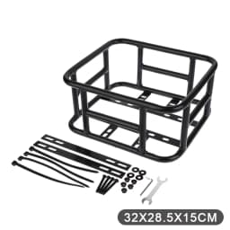 【Wq0】【】Rear Bike Basket Bicycle Cargo Rack Bag Large Capacity E-Bike Basket Bike Baskets Rear Removable Metal Rack For Most Bike