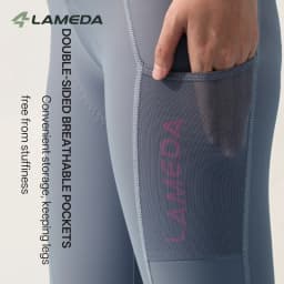 LAMEDA New Women Spring Summer Bib Long Pants with Double Elastic Interface Pad Road Bike Cycling Trousers with Breathable Mesh