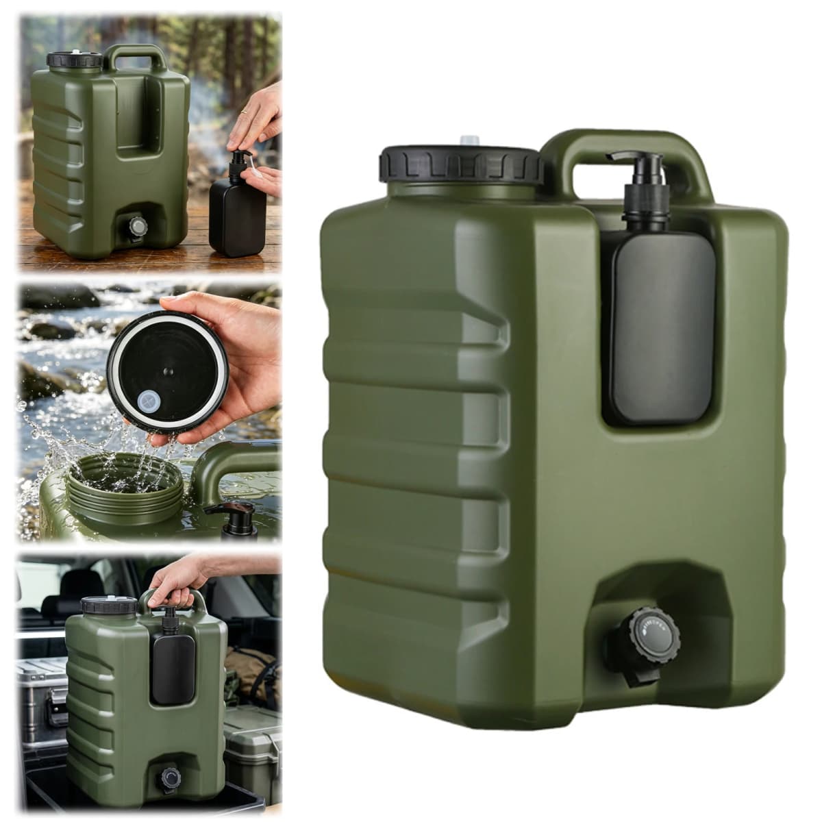 20L Water Jug with Spigot Large Camping Waters Jug Multifunction Waters Storage Containers for Emergency Storage Outdoor Hiking