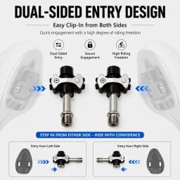 Dual-Sided Clipless Pedal Set Titanium Steel Axle MTB Road Bike Pedals 3 Bearing System Lightweight Cycling Pedal Kit
