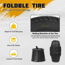 ZUKKA E Bike Fat Tire 16 X 4.0 Fat Bike Tire Heavy Duty High-Performance E-Bike Mountain Snow Bike Tire Black