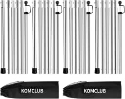 KOMCLUB Adjustable Stainless Steel Telescoping Tarp Poles 94.5 Inch 2 Pack for Canopy Awning Outdoor Camping Rain Shelter Suppor