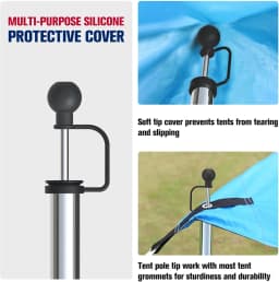 KOMCLUB Adjustable Stainless Steel Telescoping Tarp Poles 94.5 Inch 2 Pack for Canopy Awning Outdoor Camping Rain Shelter Suppor