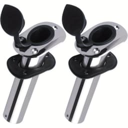 2PCS Boat Stainless Steel Fishing Rod Holder Flush Mount 15/30/90 Degree with PVC Cap Inner Tube and Gasket