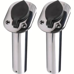 2PCS Boat Stainless Steel Fishing Rod Holder Flush Mount 15/30/90 Degree with PVC Cap Inner Tube and Gasket
