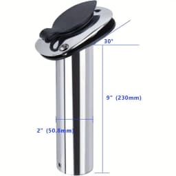 2PCS Boat Stainless Steel Fishing Rod Holder Flush Mount 15/30/90 Degree with PVC Cap Inner Tube and Gasket