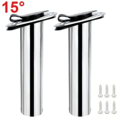2PCS Boat Stainless Steel Fishing Rod Holder Flush Mount 15/30/90 Degree with PVC Cap Inner Tube and Gasket