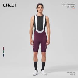 Cheji Men's Cycling Bib Shorts with Anti-slip Webbing Comfortable Cycling Underwear Breathable Cycling Underwear