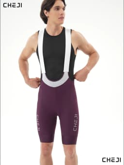 Cheji Men's Cycling Bib Shorts with Anti-slip Webbing Comfortable Cycling Underwear Breathable Cycling Underwear