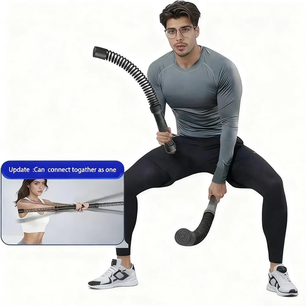 Connectable Power Twister Bar Ropeless Battle Rope Arm Strength Trainer Home Workout Fitness Equipment