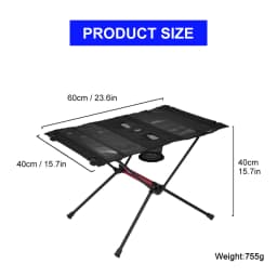 WIDESEA Portable Folding Camping Table with Cup Holders & Mesh Pocket Lightweight Outdoor Picnic Table for Hiking Travel Beach