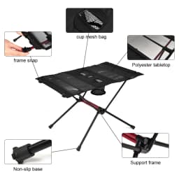 WIDESEA Portable Folding Camping Table with Cup Holders & Mesh Pocket Lightweight Outdoor Picnic Table for Hiking Travel Beach