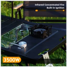 SmiloDon Table & IGT Embedded Infrared Gas Stove – 3200-3500 W Turbo Burner, Modular Camp Kitchen Core, 20 Kg Load, Wind-proof