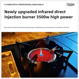 SmiloDon Table & IGT Embedded Infrared Gas Stove – 3200-3500 W Turbo Burner, Modular Camp Kitchen Core, 20 Kg Load, Wind-proof