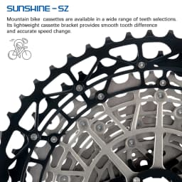 SUNSHINE MTB Cassette 8 9 10 11 12 Speed Mountain Bicycle Freewheel Extra Light 40 42 45 46T 48T 50T 52T for Shimano HG Sprocket