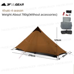 3F UL Gear 2026 Lanshan 1P Tent Outdoor Camping 15D SilNylon Tent Ultralight 760g Waterproof Poleless Tent Trekking Backpacking