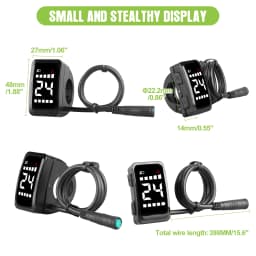Ebike DZ40 Display Small Size Mini Display For BAFANG Wheel Hub Motor Electric Bicycle UART Protocol 5PIN Female Connector