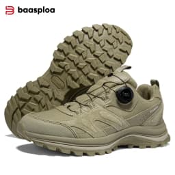 Baasploa Men Hiking Shoes Non-Slip Wear Resistant Outdoor Climbing Walking Shoes for Men Comfort Inner Cotton Outdoor Sneakers