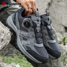 Baasploa Men Hiking Shoes Non-Slip Wear Resistant Outdoor Climbing Walking Shoes for Men Comfort Inner Cotton Outdoor Sneakers