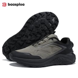 Baasploa Men Hiking Shoes Non-Slip Wear Resistant Outdoor Climbing Walking Shoes for Men Comfort Inner Cotton Outdoor Sneakers