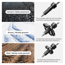 Naturehike Climbing Poles Lightweight 5-Section Carbon Fiber Folding Trekking Pole Hiking Walking Stick Light Trail 5-EXT Cane