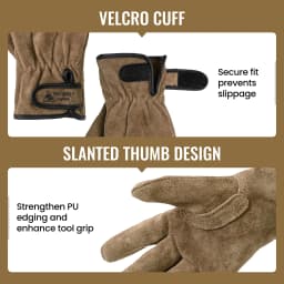 OneTigris Welding Gloves Fireproof Leather Work Gloves for Men/Women Forge BBQ Camping Wood Stove Heat-Insulating Cowhide