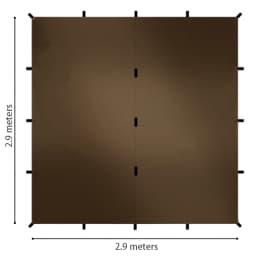 20D Nylon 19 Hang Points Camping Tarp 3x3 Waterproof Flame-retardant Lightweight Hiking Flysheet Outdoor Trekking Tarp Shelter