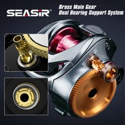 SEASIR DCAST DC Baitcasting Fishing Reel Digital Control Long Cast Carbon Washers Brass Gears 7.3:1 7+1BB Max Drag 8.5kg