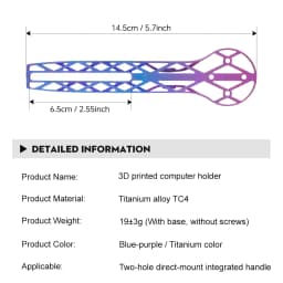 TOSEEK Titanium Alloy 3D Printed Bicycle Computer Extended Bracket Bicycle Cell Phone Holder Bicycle Stand Wahoo Garmin Mount