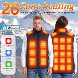 26 Areas Men's Heated Vest Jacket Heated Winter Women's Heated Jacket Thermal Vest Warmer Outdoor Sports Camping Hiking Jacket