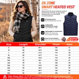 26 Areas Men's Heated Vest Jacket Heated Winter Women's Heated Jacket Thermal Vest Warmer Outdoor Sports Camping Hiking Jacket
