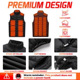 26 Areas Men's Heated Vest Jacket Heated Winter Women's Heated Jacket Thermal Vest Warmer Outdoor Sports Camping Hiking Jacket