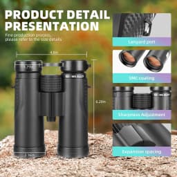 Shuntu Powerful ED Binoculars 8x42 10x42 Long Range IPX7 Waterproof Bak4 Prism SMC Optical Coating For Hunting Camping Travel