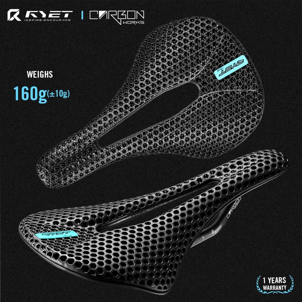 RYET X6P T200 Super Light Carbon Saddle 110g 125g 160g 3D Printed or EVA Foam 7x9mm Rail 140mm 142mm Road Racing Bike Seat